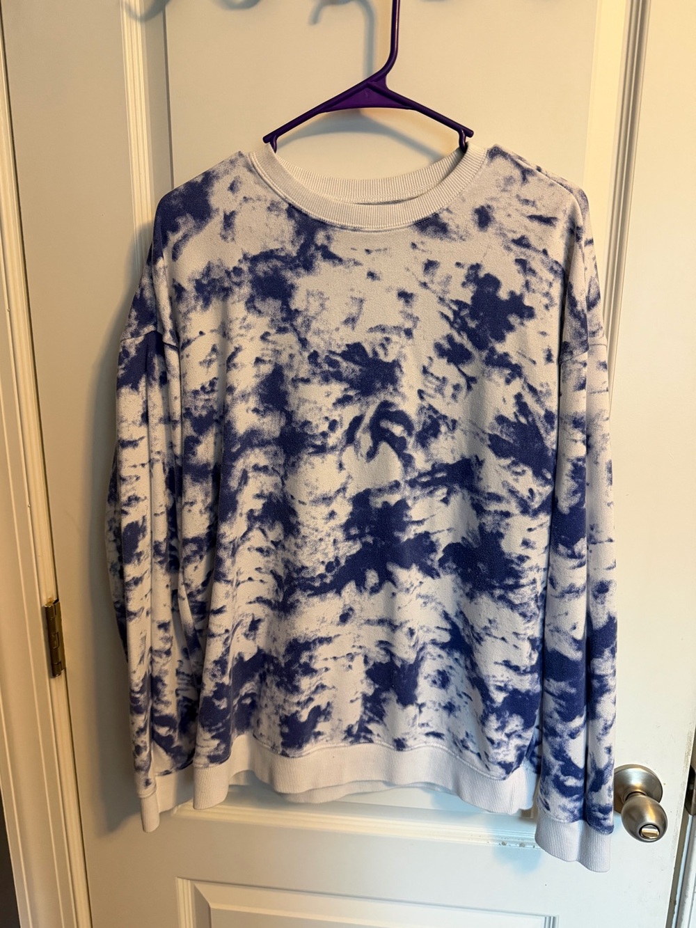 Original Use Tie-Dye Crewneck Sweatshirt Navy White Size S
